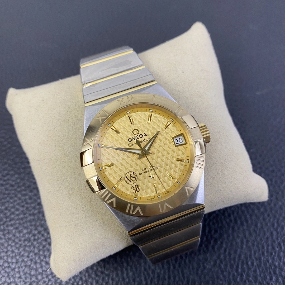 Effortless CBD Factory Omega Constellation 38mm Two-Tone Yellow Gold Textured Dial (123.20.38.21.08.001) 1:1 Super Clone – DD8500 Movement 307